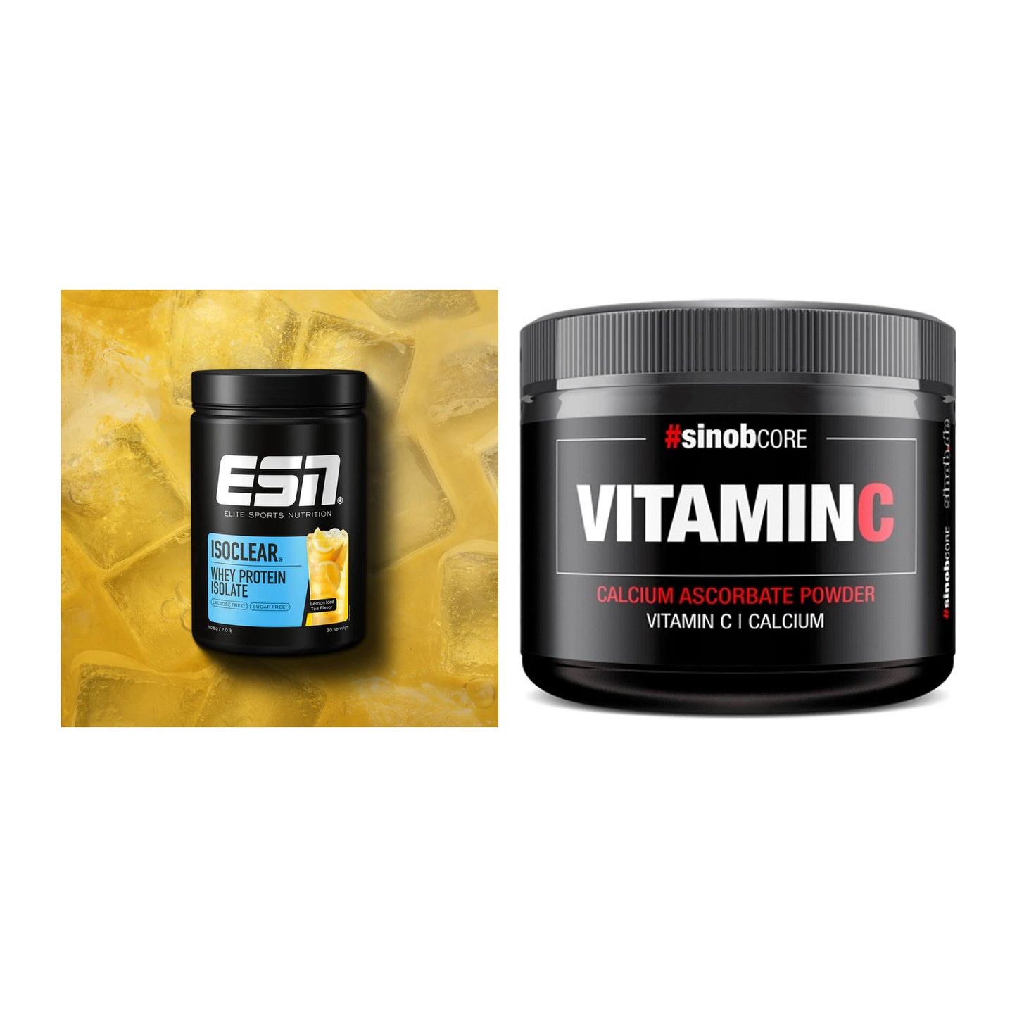 Basis-Set: ESN ISOCLEAR Whey Isolate + Sinob Vitamin C Calcium – alle enthaltenen Artikel