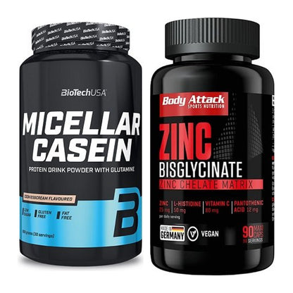 Basis-Set: BioTech Micellar Casein + Body Attack Zink Bisglycinate – alle enthaltenen Artikel