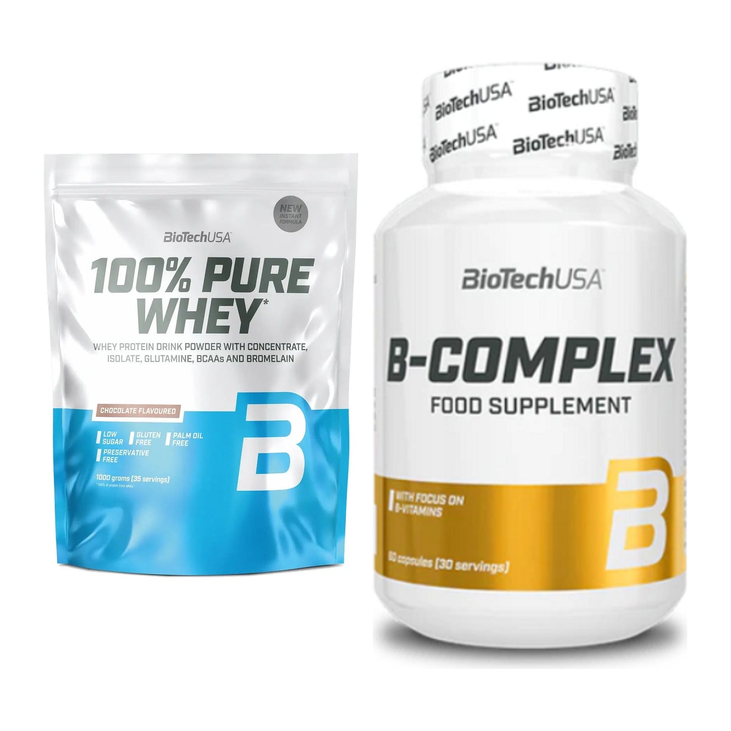 Basis-Set: BioTech 100% Pure Whey + BioTech B Complex 60 Tabl. – alle enthaltenen Artikel