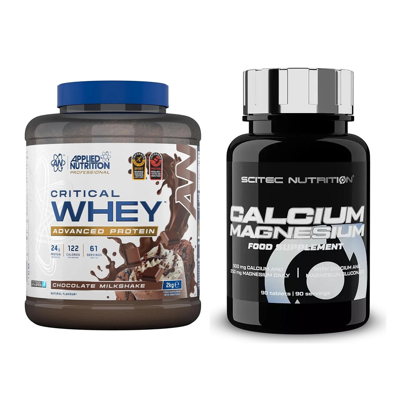 Basis-Set: Applied Nutrition Critical Whey + Scitec Calcium Magnesium – alle enthaltenen Artikel