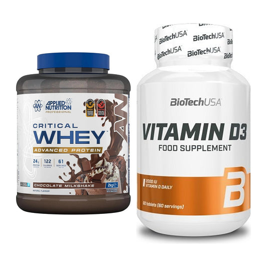 Basis-Set: Applied Nutrition Critical Whey + BioTech Vitamin D3 – alle enthaltenen Artikel
