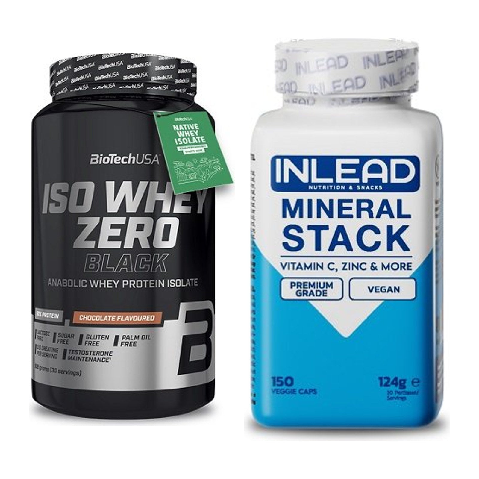 Basis-Set: BioTech Iso Whey Zero Black + INLEAD Mineral Stack – alle enthaltenen Artikel