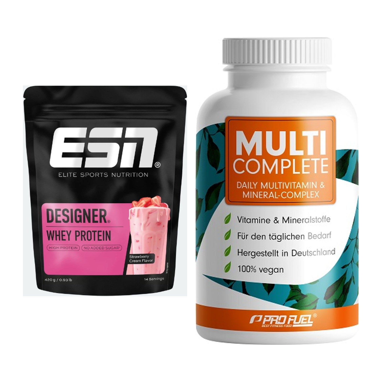 Basis-Set: ESN Designer Whey + ProFuel MULTI COMPLETE – alle enthaltenen Artikel