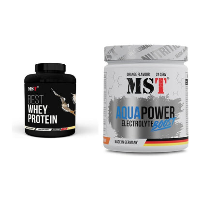 Basis-Set: MST Best Whey Protein + MST Aqua Power Electrolyte Boost – alle enthaltenen Artikel