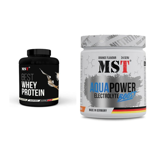 Basis-Set: MST Best Whey Protein + MST Aqua Power Electrolyte Boost – alle enthaltenen Artikel