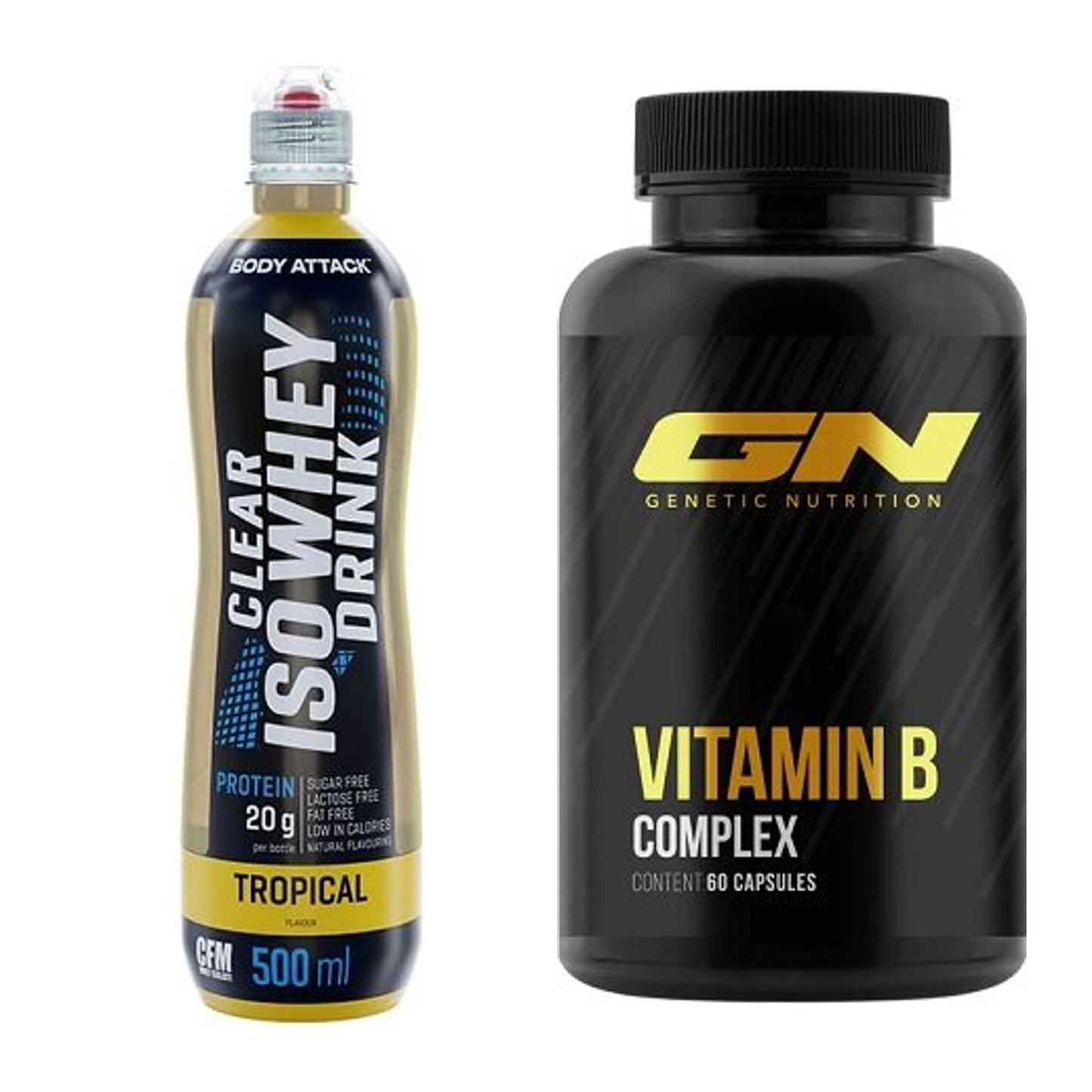 Basis-Set: Body Attack Clear Iso Whey Drink + GN Vitamin B-Complex – alle enthaltenen Artikel