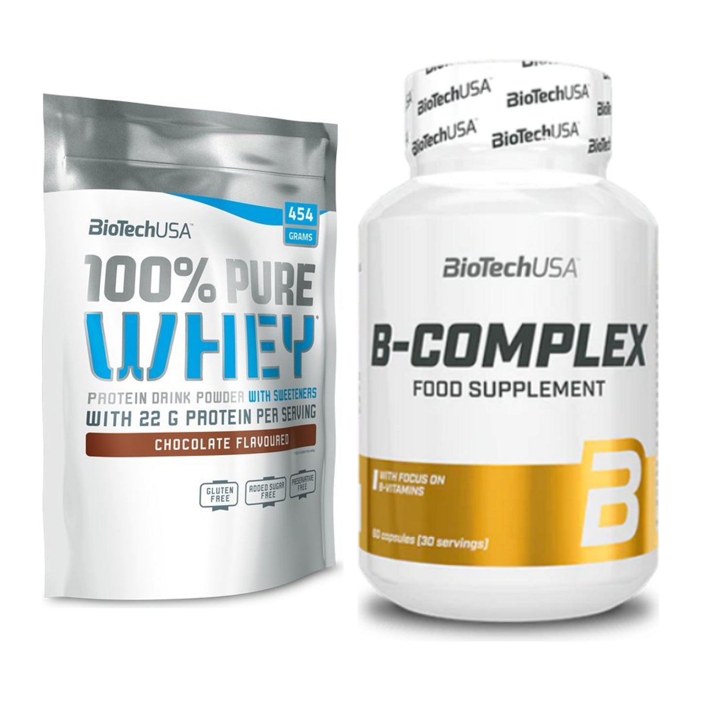 Basis-Set: BioTech 100% Pure Whey + BioTech B Complex 60 Tabl. – alle enthaltenen Artikel