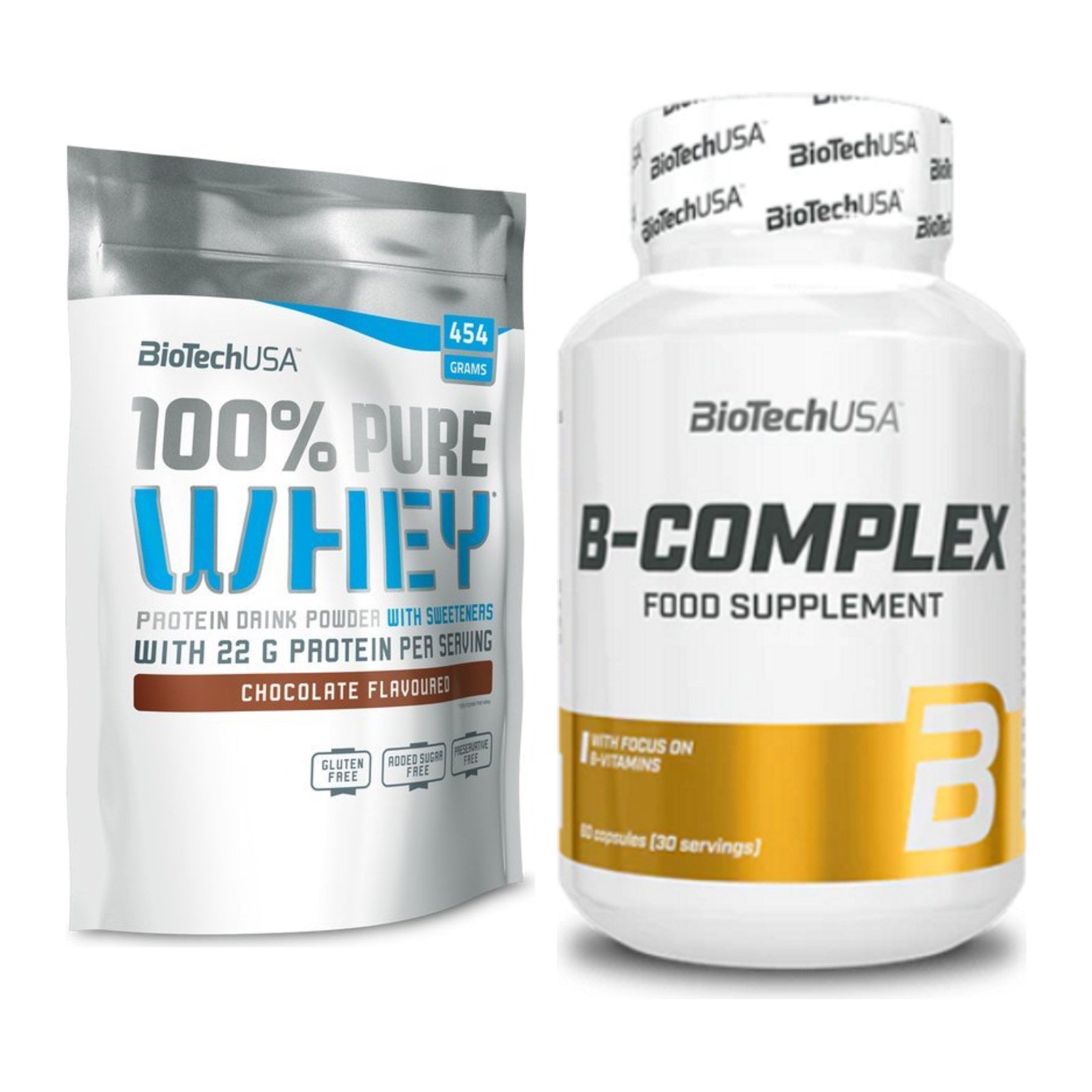 Basis-Set: BioTech 100% Pure Whey + BioTech B Complex 60 Tabl. – alle enthaltenen Artikel