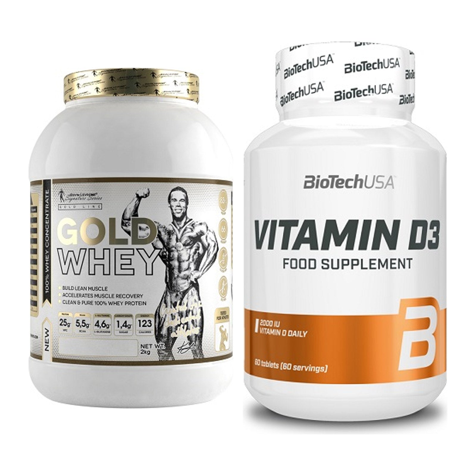 Basis-Set: Kevin Levrone Gold Whey + BioTech Vitamin D3 – alle enthaltenen Artikel