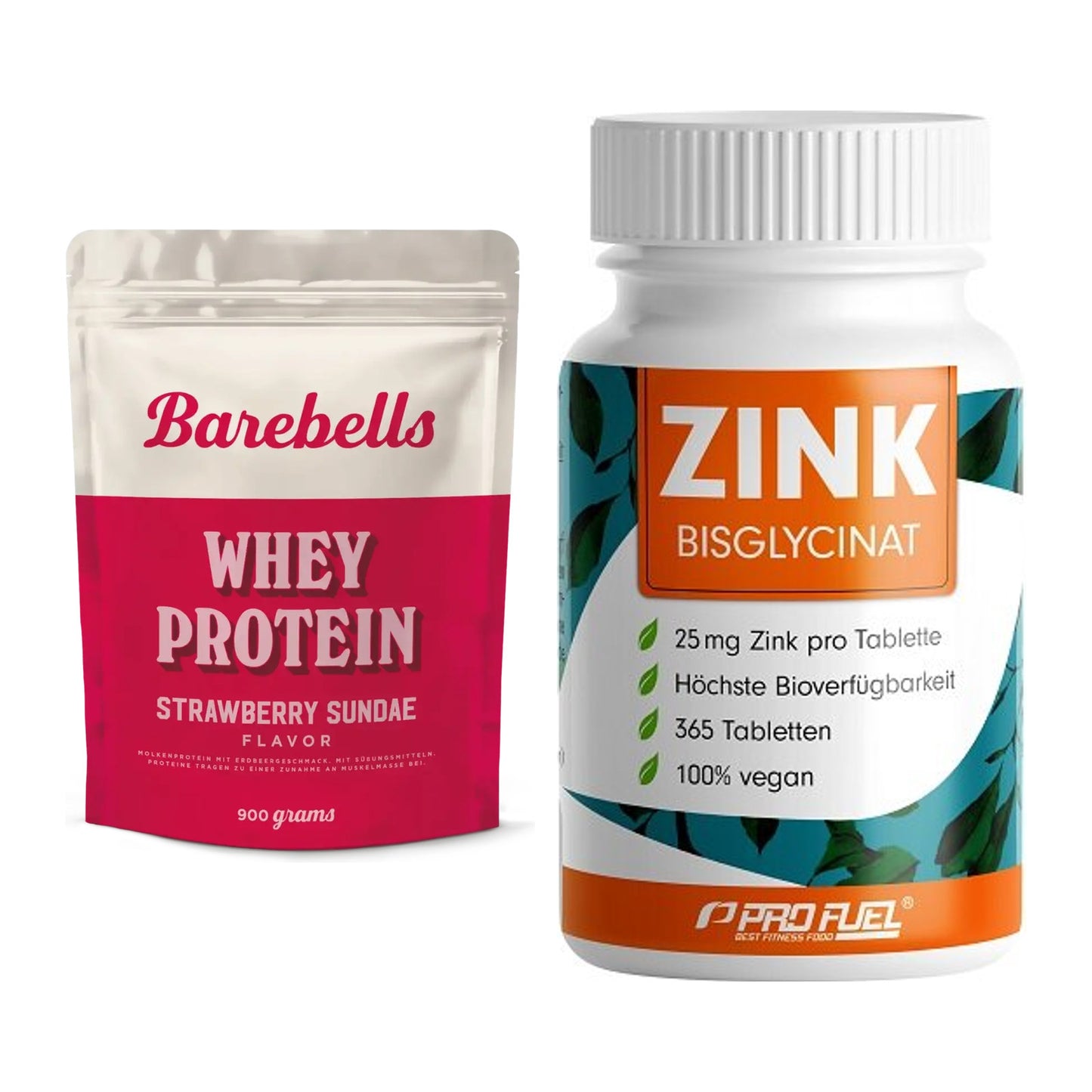 Basis-Set: Barebells Whey Protein + ProFuel Zink Bisclycinat – alle enthaltenen Artikel
