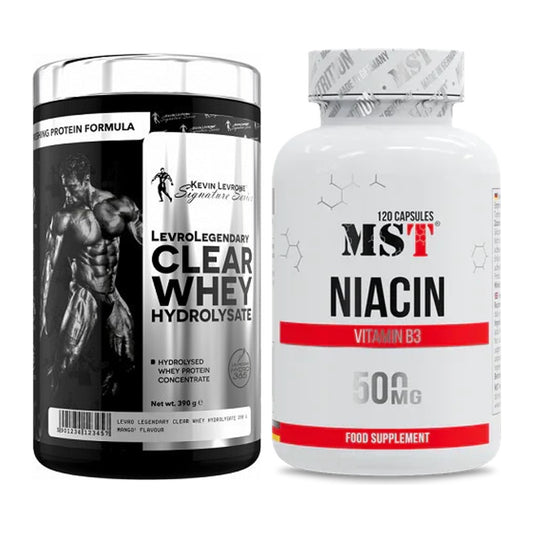 Basis-Set: Kevin Levrone Clear Whey + MST Niacin – alle enthaltenen Artikel