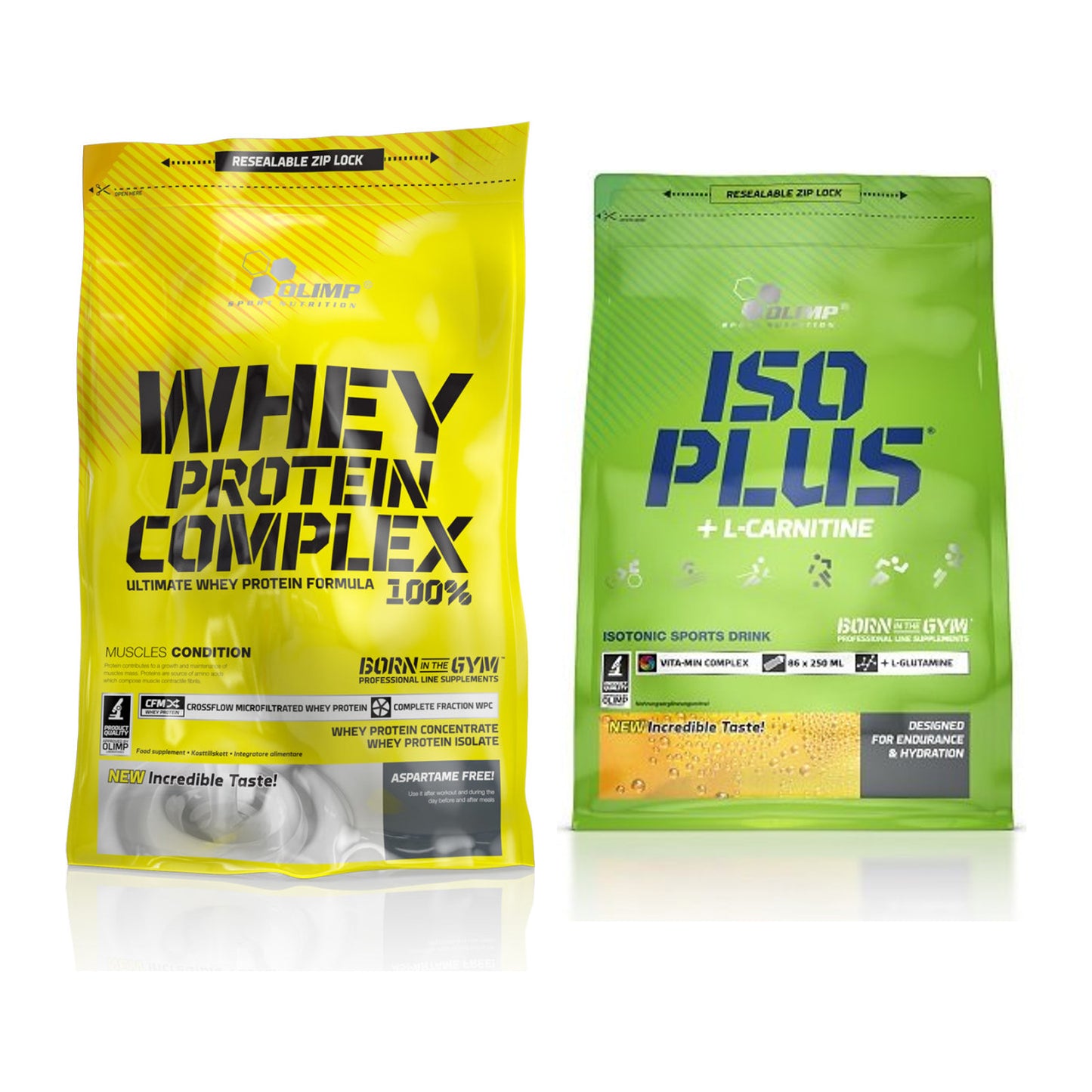 Basis-Set: Olimp Whey Protein Complex 100% + Olimp Iso Plus – alle enthaltenen Artikel