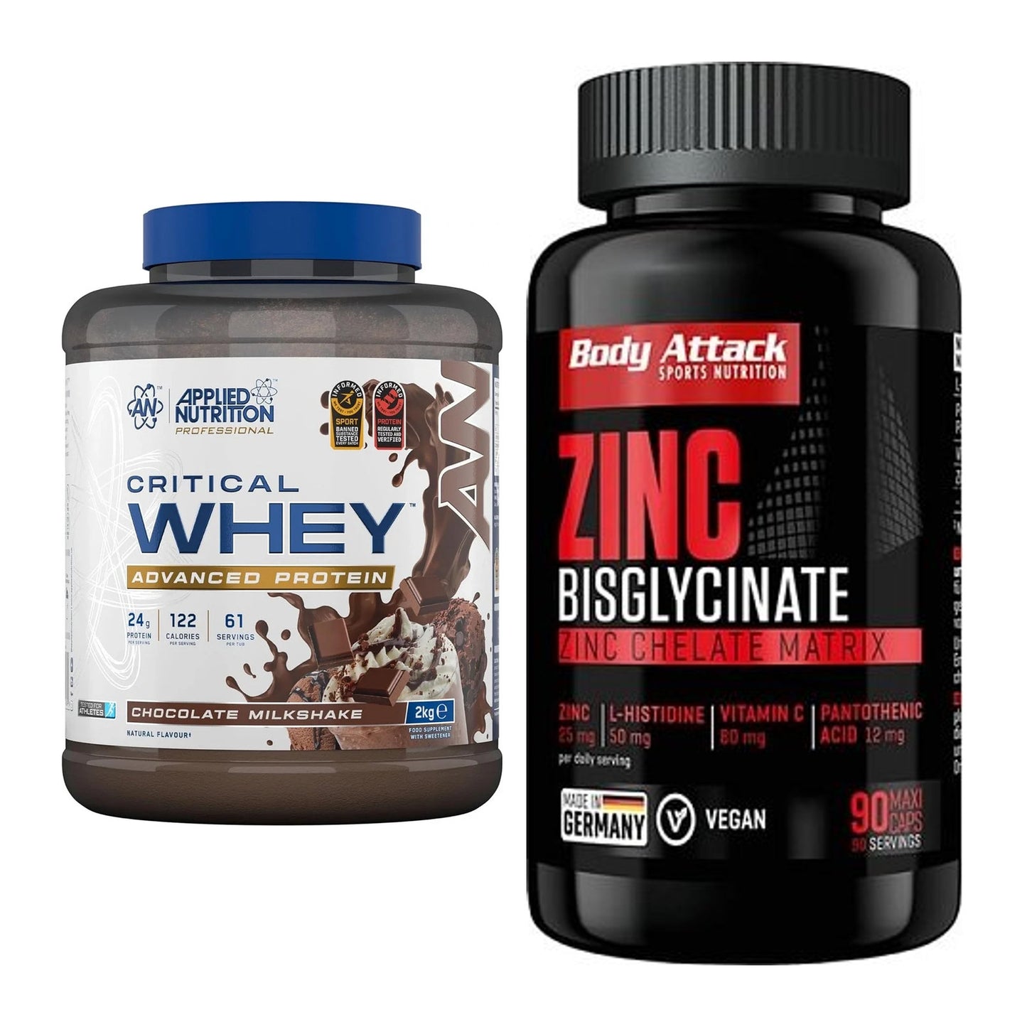 Basis-Set: Applied Nutrition Critical + Body Attack Zink – alle enthaltenen Artikel