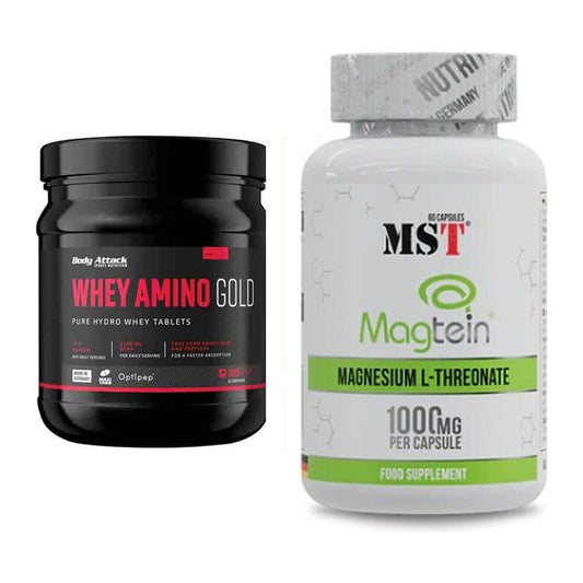 Basis-Set: Body Attack Whey Amino Gold + MST Magnesium L-Threonate – alle enthaltenen Artikel
