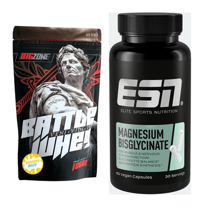 Basis-Set: Big Zone Battle Whey + ESN Magnesium Bisglycinate – alle enthaltenen Artikel