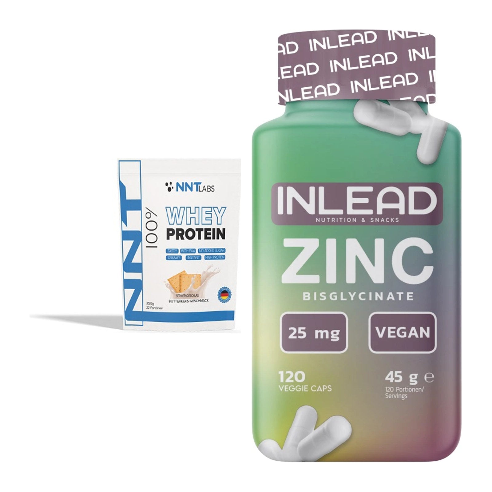 Basis-Set: NNT Whey + INLEAD Zink Bisglycinate – alle enthaltenen Artikel