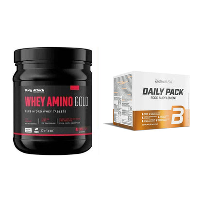 Basis-Set: Body Attack Whey Amino Gold + BioTech Daily Packs 30 Packs – alle enthaltenen Artikel