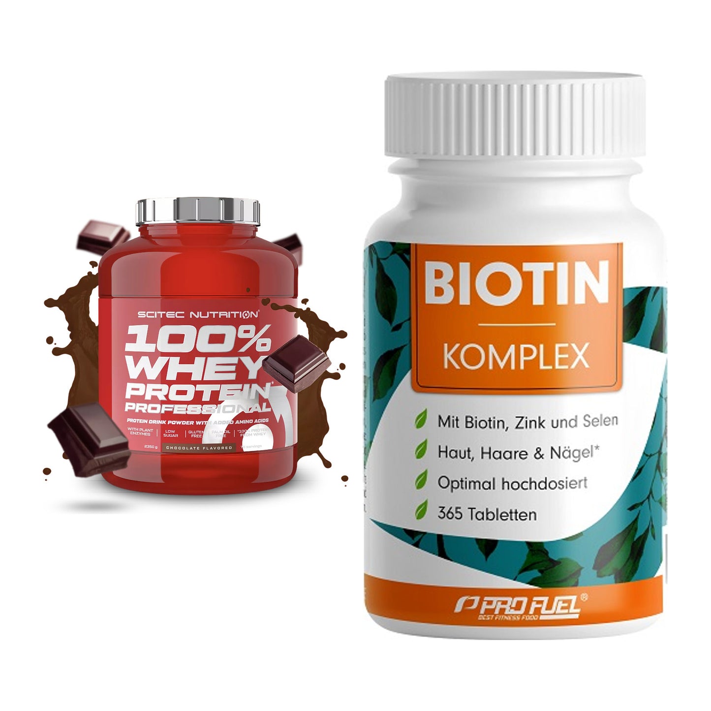 Basis-Set: Scitec 100% Whey Professional + ProFuel BIOTIN Komplex – alle enthaltenen Artikel