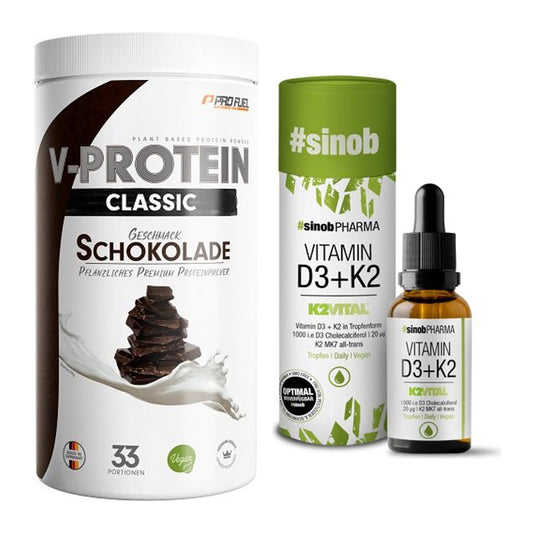 Basis-Set: ProFuel VEGAN PROTEIN + Sinob Vitamin D3 + K2 Tropfen – alle enthaltenen Artikel