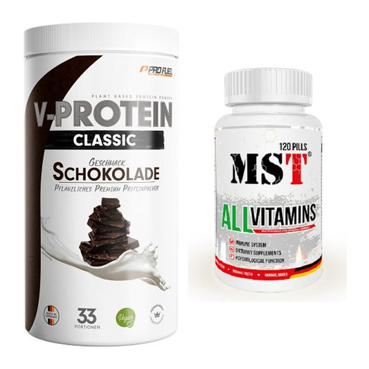 Основен комплект: ProFuel VEGAN PROTEIN + MST All Vitamins 120 таблетки - всички артикули са включени