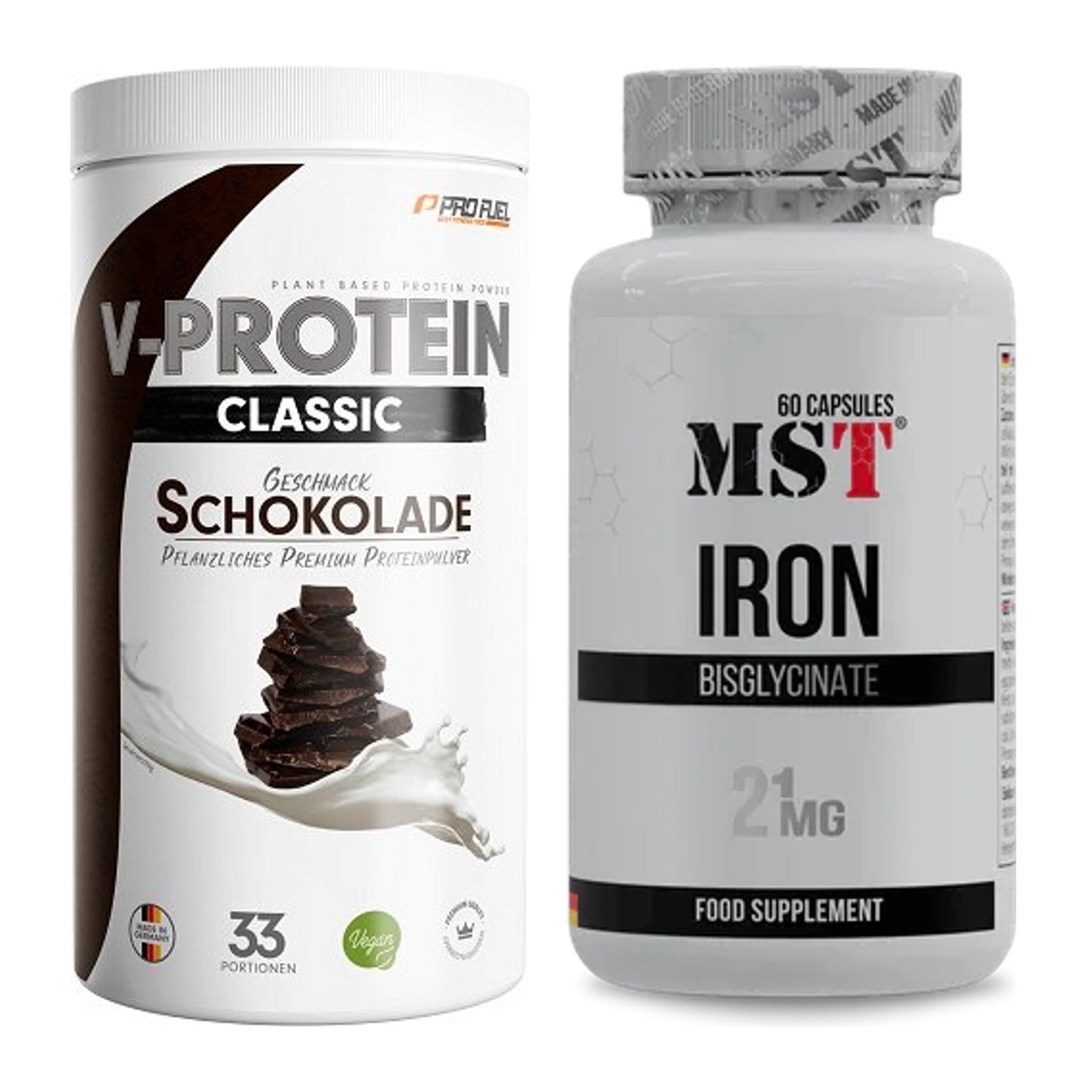 Basis-Set: ProFuel VEGAN PROTEIN + MST Iron Bisglycinate – alle enthaltenen Artikel