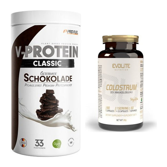 Basis-Set: ProFuel VEGAN PROTEIN + Evolite Nutrition Colostrum 30% – alle enthaltenen Artikel