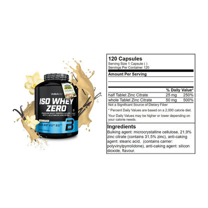 Basis-Set: BioTech Iso Whey Zero + GN Zinc Citrate 120 Tabl. – alle enthaltenen Artikel