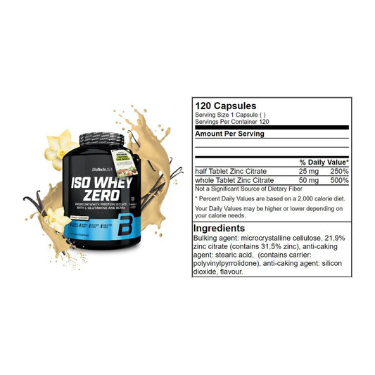 Basis-Set: BioTech Iso Whey Zero + GN Zinc Citrate 120 Tabl. – alle enthaltenen Artikel