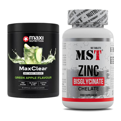 Basis-Set: MaxiNutrition MaxClear 100% + MST Zinc Chelate – alle enthaltenen Artikel
