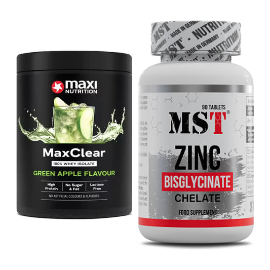 Basis-Set: MaxiNutrition MaxClear 100% + MST Zinc Chelate – alle enthaltenen Artikel