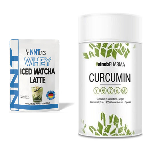 Basis-Set: NNT Whey ICED MATCHA LATTE + Sinob Curcumin 95% – alle enthaltenen Artikel