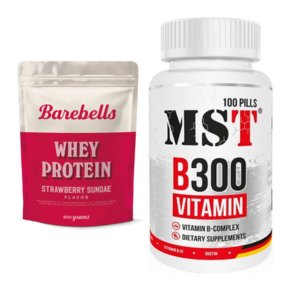 Basis-Set: Barebells Whey Protein + MST B300 B-Complex 100 Pills – alle enthaltenen Artikel