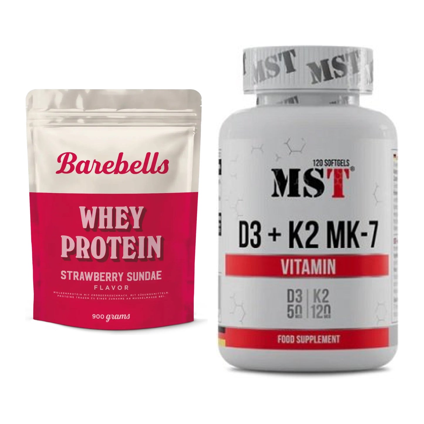 Basis-Set: Barebells Whey Protein + MST Vitamin D3 + K2 + MK-7 – alle enthaltenen Artikel
