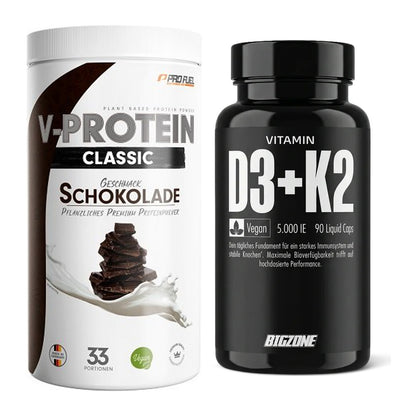Basis-Set: ProFuel VEGAN PROTEIN + Big Zone Vitamin D3 + K2 – alle enthaltenen Artikel