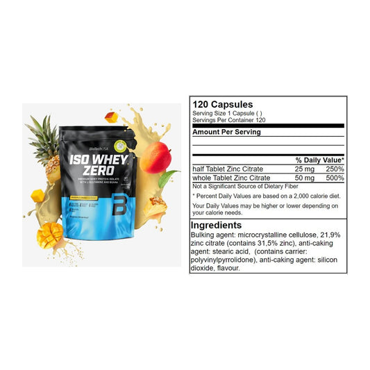 Basis-Set: BioTech Iso Whey Zero + GN Zinc Citrate 120 Tabl. – alle enthaltenen Artikel