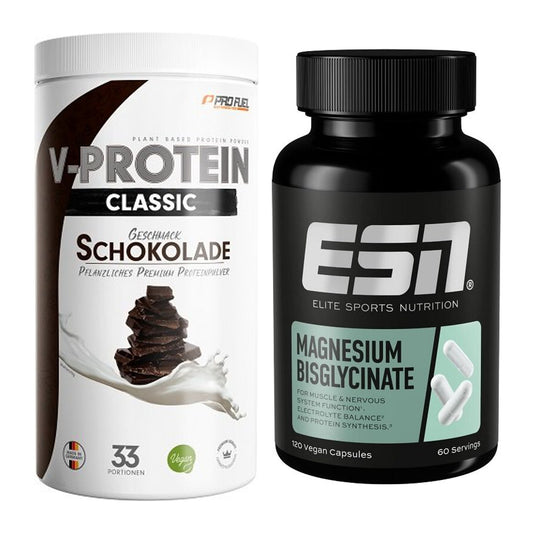 Основен комплект: ProFuel VEGAN PROTEIN + ESN магнезиев бисглицинат - всички артикули са включени