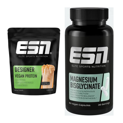Basis-Set: ESN Designer Vegan Protein + ESN Magnesium Bisglycinate – alle enthaltenen Artikel