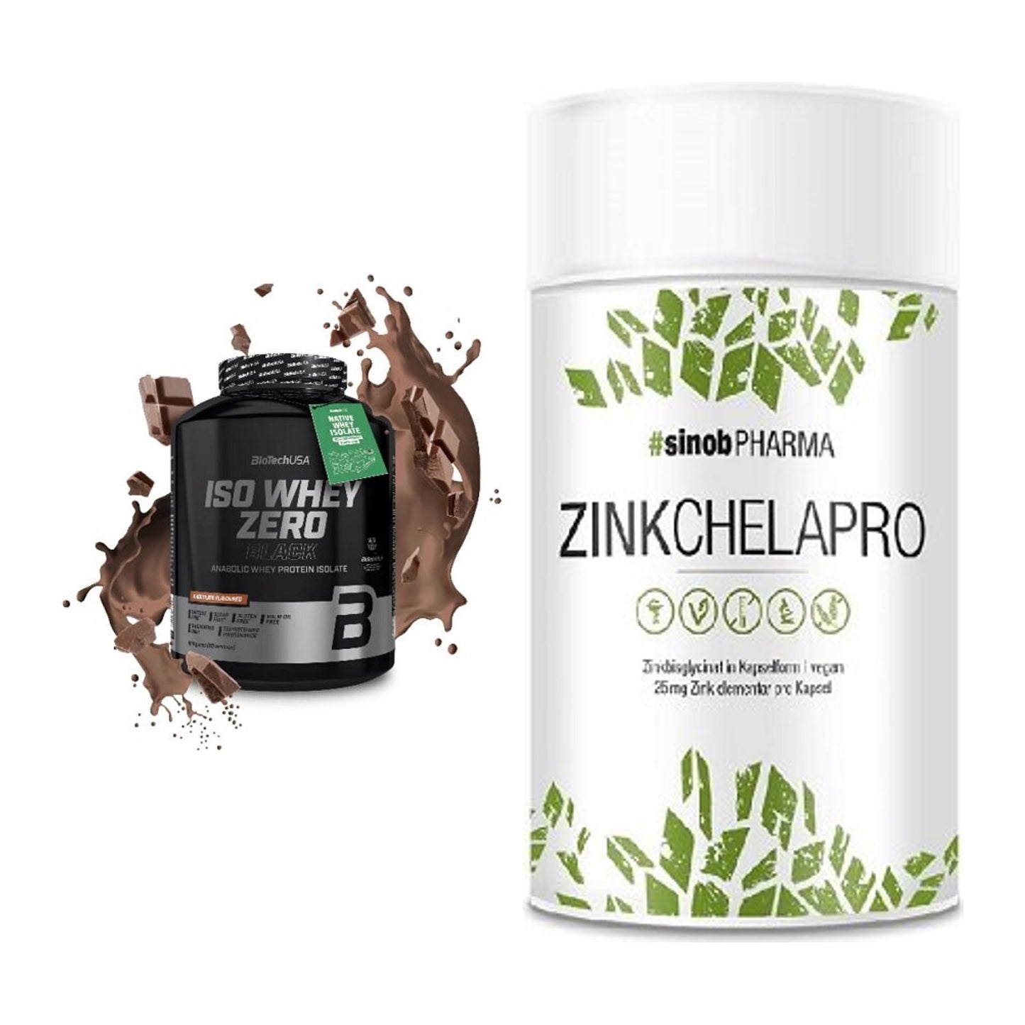 Basis-Set: BioTech Iso Whey Zero Black + Sinob Zink Chelapro – alle enthaltenen Artikel
