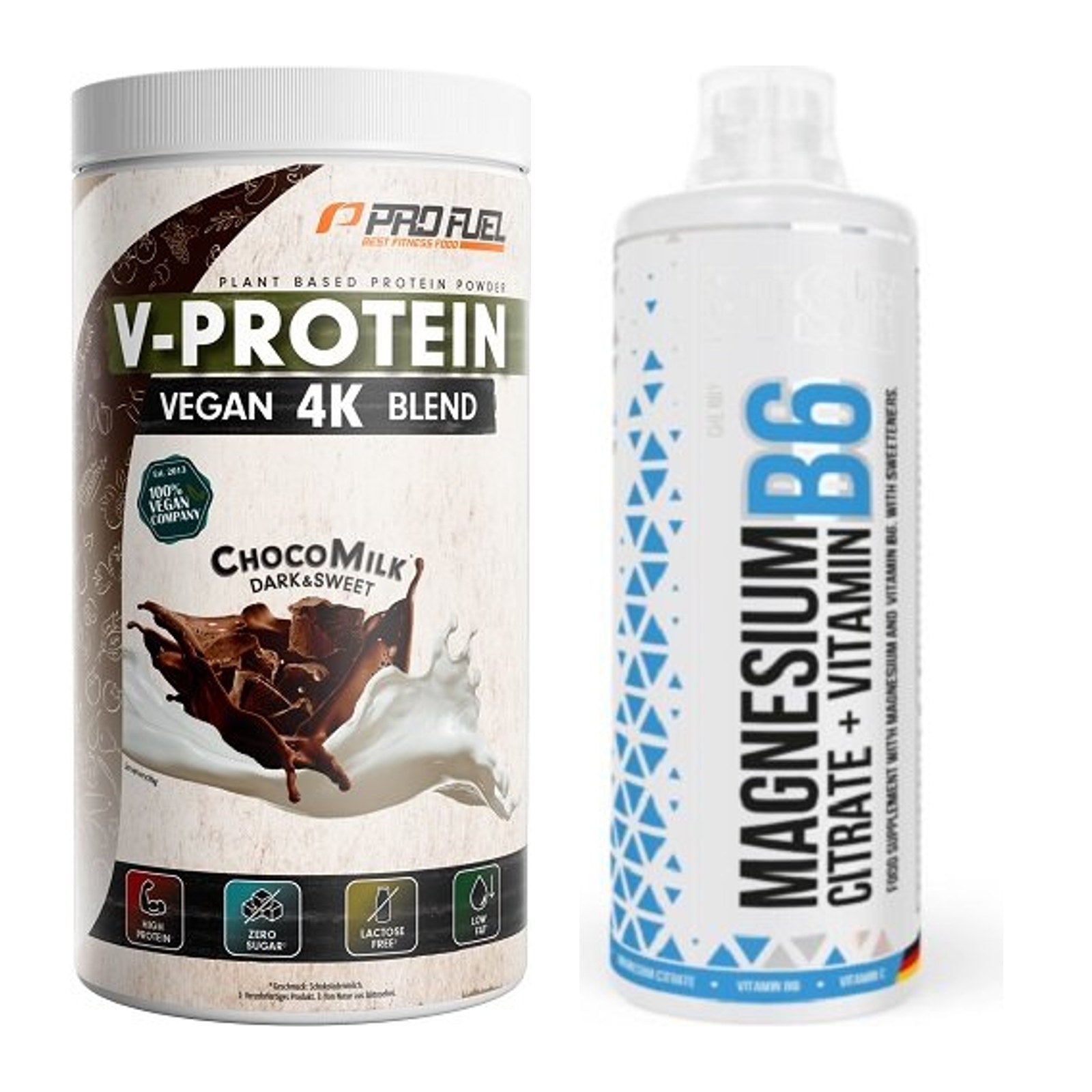 Basis-Set: ProFuel V-PROTEIN vegan 4K blend + MST Magnesium B6 – alle enthaltenen Artikel