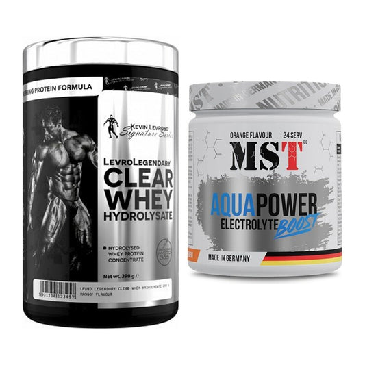 Basis-Set: Kevin Levrone Clear Whey + MST Aqua Power Electrolyte Boost – alle enthaltenen Artikel