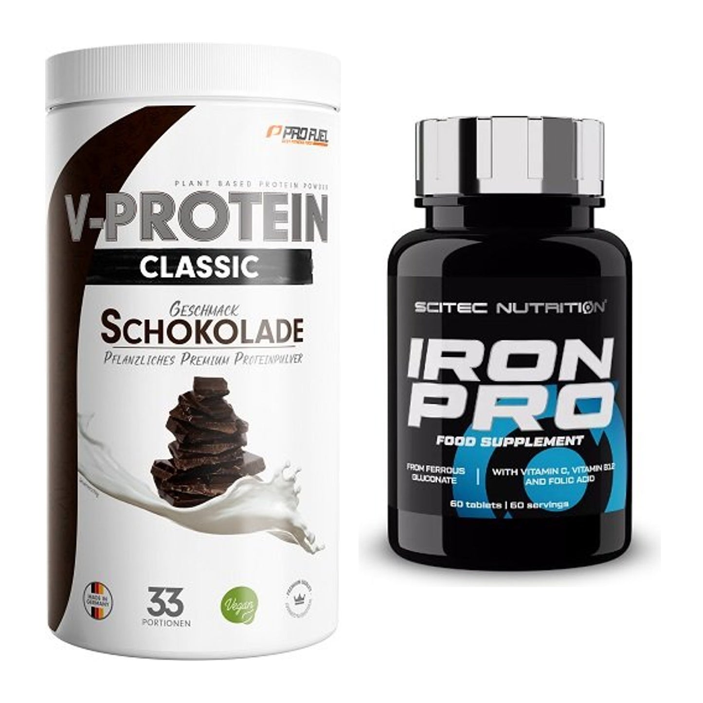 Basis-Set: ProFuel VEGAN PROTEIN + Scitec Iron Pro – alle enthaltenen Artikel
