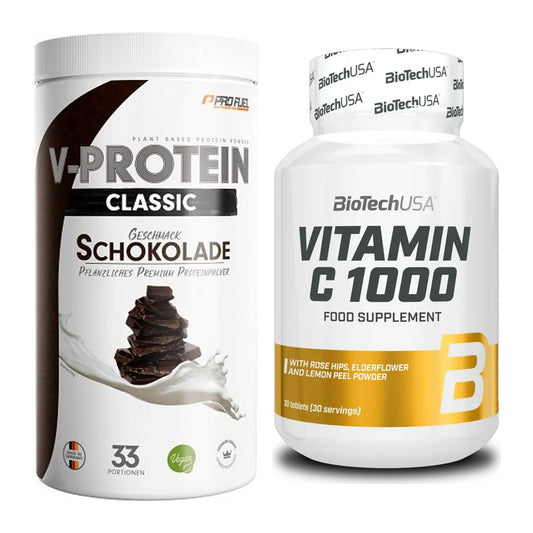 Basis-Set: ProFuel VEGAN PROTEIN + BioTech Vitamin C 1000 30 Tabl. – alle enthaltenen Artikel