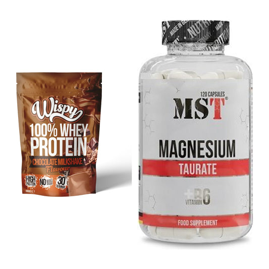 Basis-Set: Wispy Whey 100% + MST Magnesium Taurat – alle enthaltenen Artikel