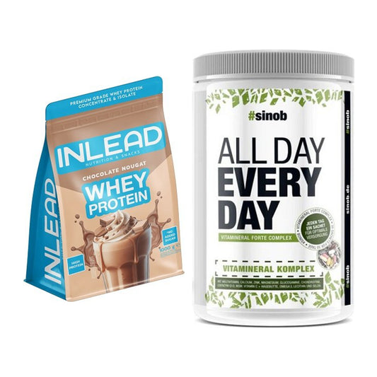 Basis-Set: INLEAD Whey Protein + Sinob All Day Every Day 30 Serv. – alle enthaltenen Artikel