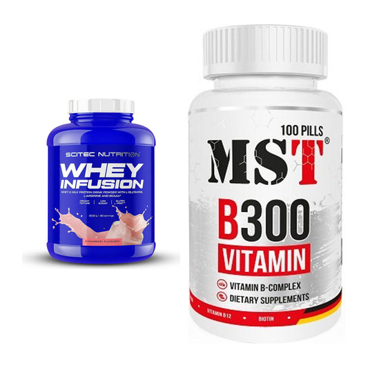Basis-Set: Scitec Whey Infusion + MST B300 B-Complex 100 Pills – alle enthaltenen Artikel