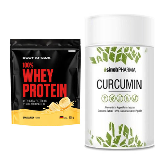 Basis-Set: Body Attack 100% Whey Protein + Sinob Curcumin 95% – alle enthaltenen Artikel