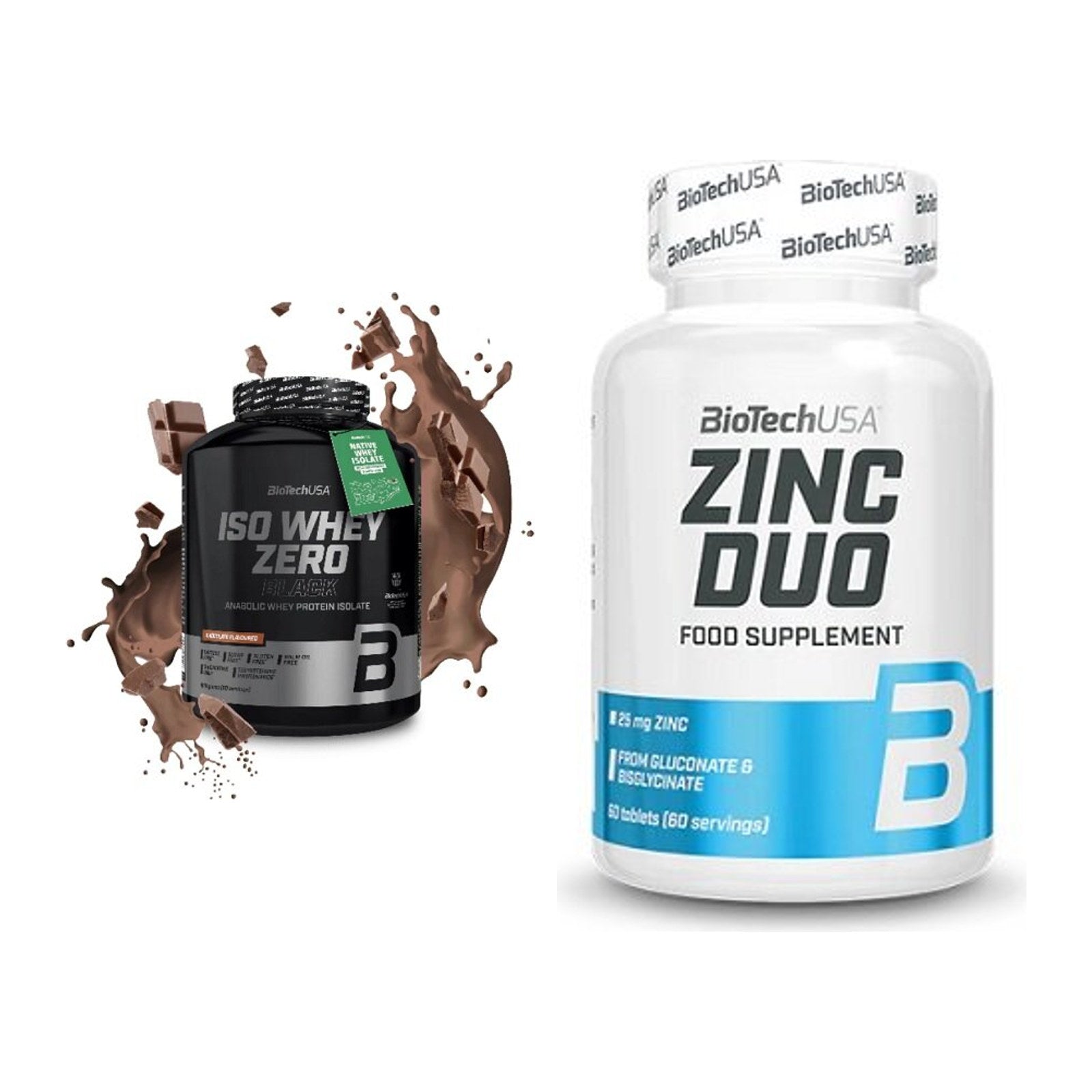 Basis-Set: BioTech Iso Whey Zero Black + BioTech Zinc Duo – alle enthaltenen Artikel