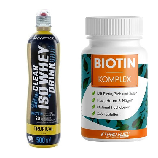 Basis-Set: Body Attack Clear Iso Whey Drink + ProFuel BIOTIN Komplex – alle enthaltenen Artikel