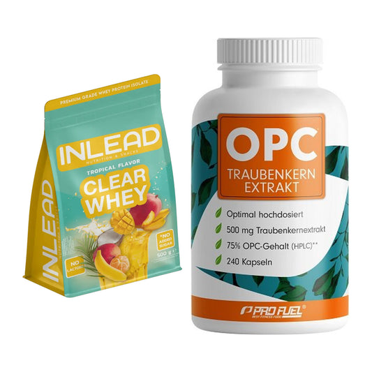 Basis-Set: INLEAD Clear Whey Isolate + ProFuel OPC Traubenkernextrakt – alle enthaltenen Artikel