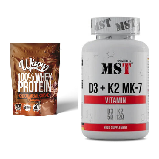 Basis-Set: Wispy Whey 100% + MST Vitamin D3 + K2 + MK-7 – alle enthaltenen Artikel